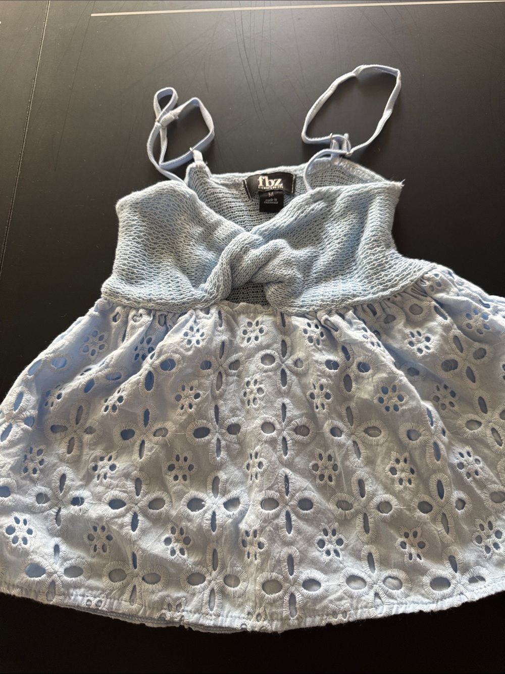 Flowers by Zoe Light Blue Eyelet Tank Dress